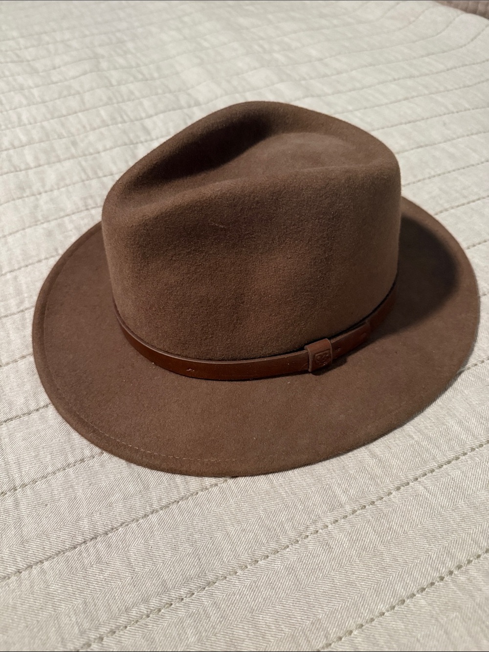 Brixton Brown Felt Fedora with Contrasting Inner Band
